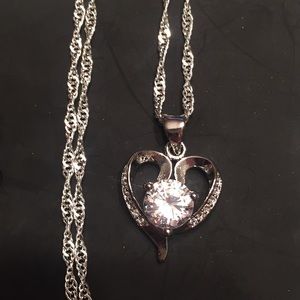 Beautiful heart shaped Sterling Silver Necklace.